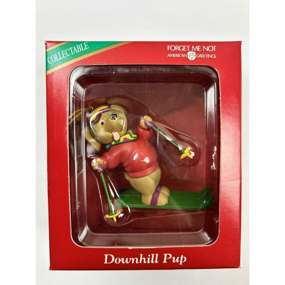 American Greetings Downhill Pup Christmas Ornament‎ with Box Vintage